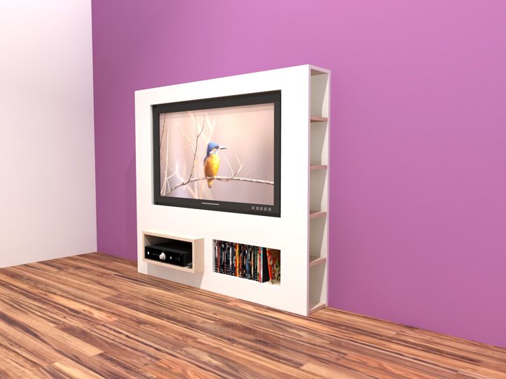 Uitgelezene Furniture plan DIY modern TV stand for plywood or MDF SE-49