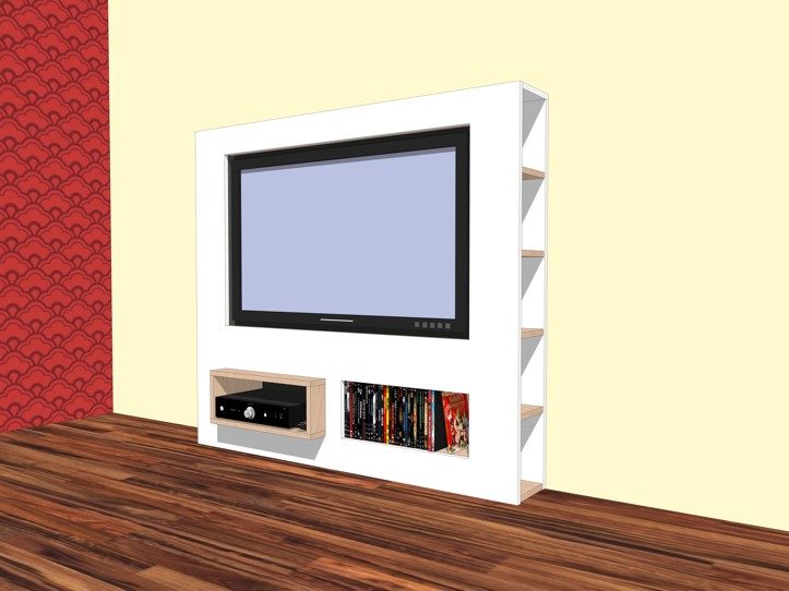 Verbazingwekkend Furniture plan DIY modern TV stand for plywood or MDF RP-36
