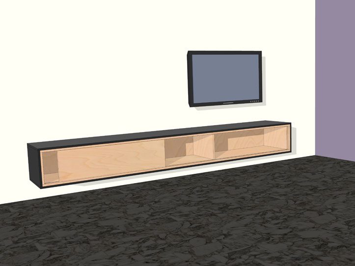 Wonderlijk DIY furniture plan floating TV cabinet Arturo for plywood or MDF DS-21