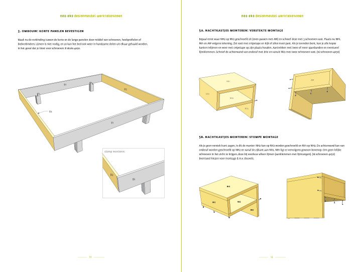 Preview Drawing DIY plan double bed 'Azobe' 2-pages