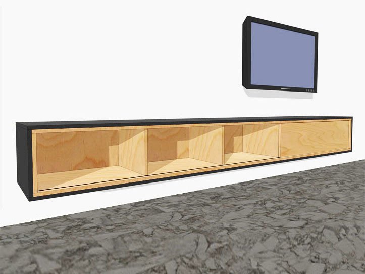 Spiksplinternieuw DIY furniture plan floating TV cabinet Arturo for plywood or MDF BX-57