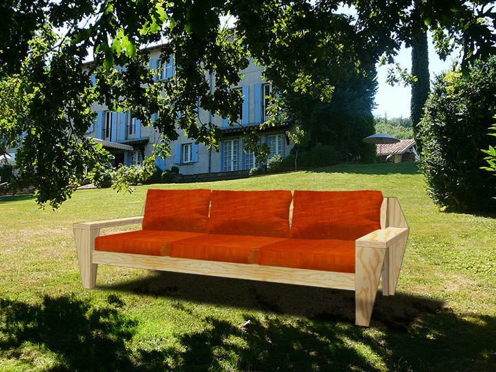 Drawing DIY outdoor, garden lounge sofa furniture plans
