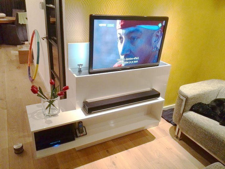 DIY TV stand with lift 'Astor' made by