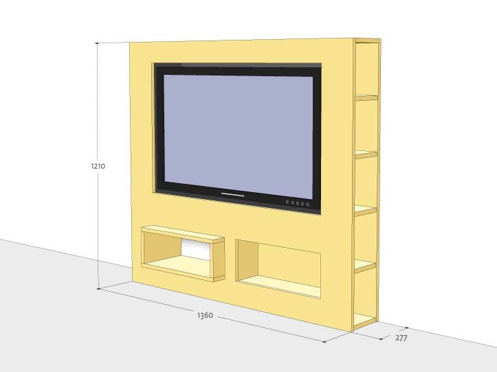Verbazingwekkend Furniture plan DIY modern TV stand for plywood or MDF FZ-75