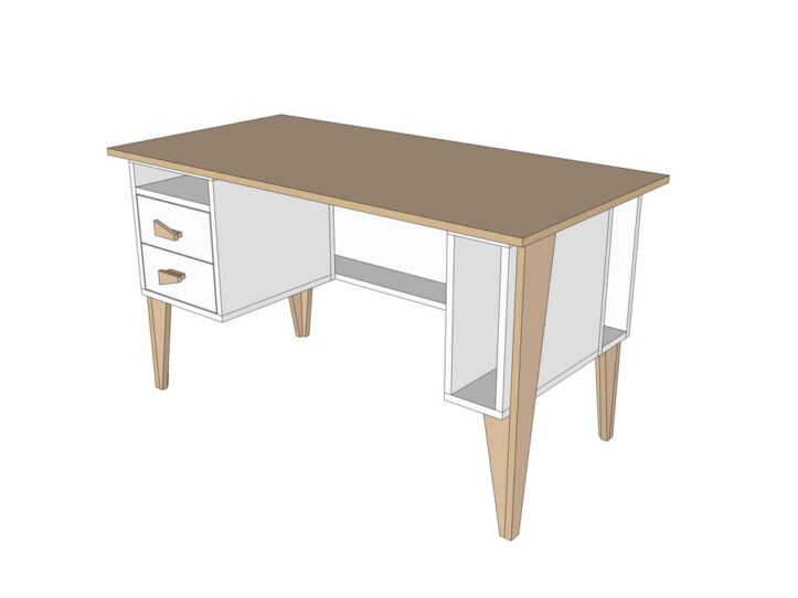 Drawing DIY plan desk | workbench 'Leon'